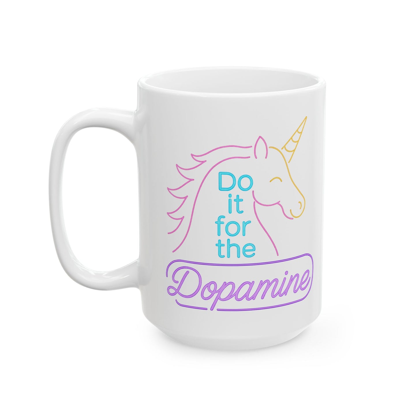 Unicorn Neon Mug White