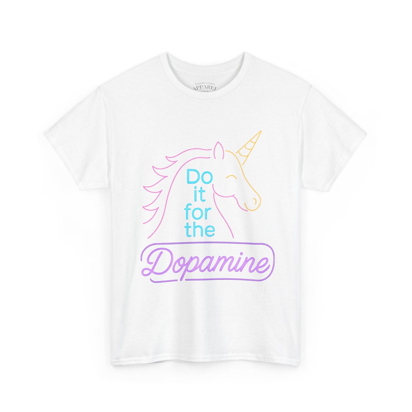 Neon Unicorn Tee - White Unisex Heavy Cotton