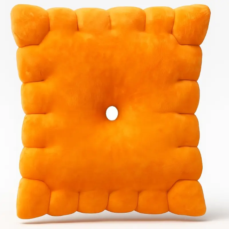 Cheese cracker pillow by Snack Plushies