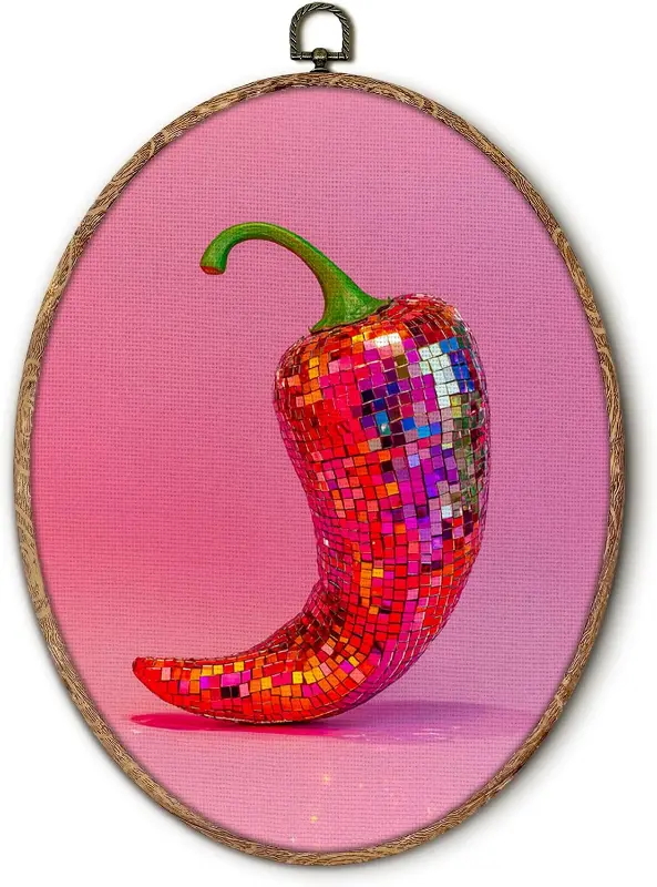 Chili pepper disco ball art by Hxlac