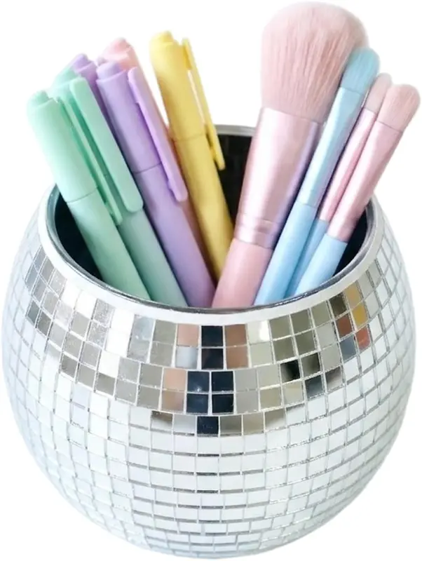 Disco ball pen cup by KAKUKAKU
