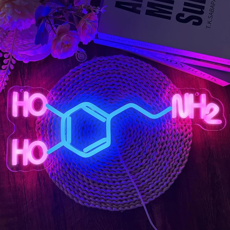Dopamine molecule neon sign by manimo