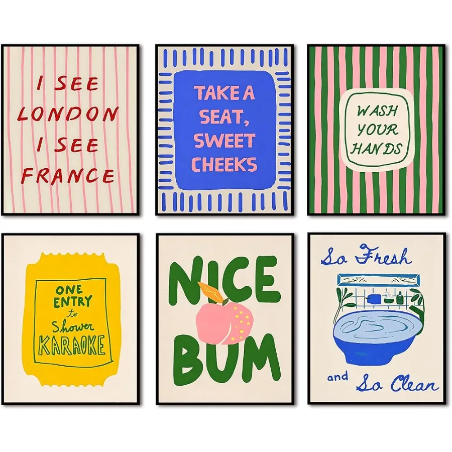 Funny bathroom print set by ZYANGZY