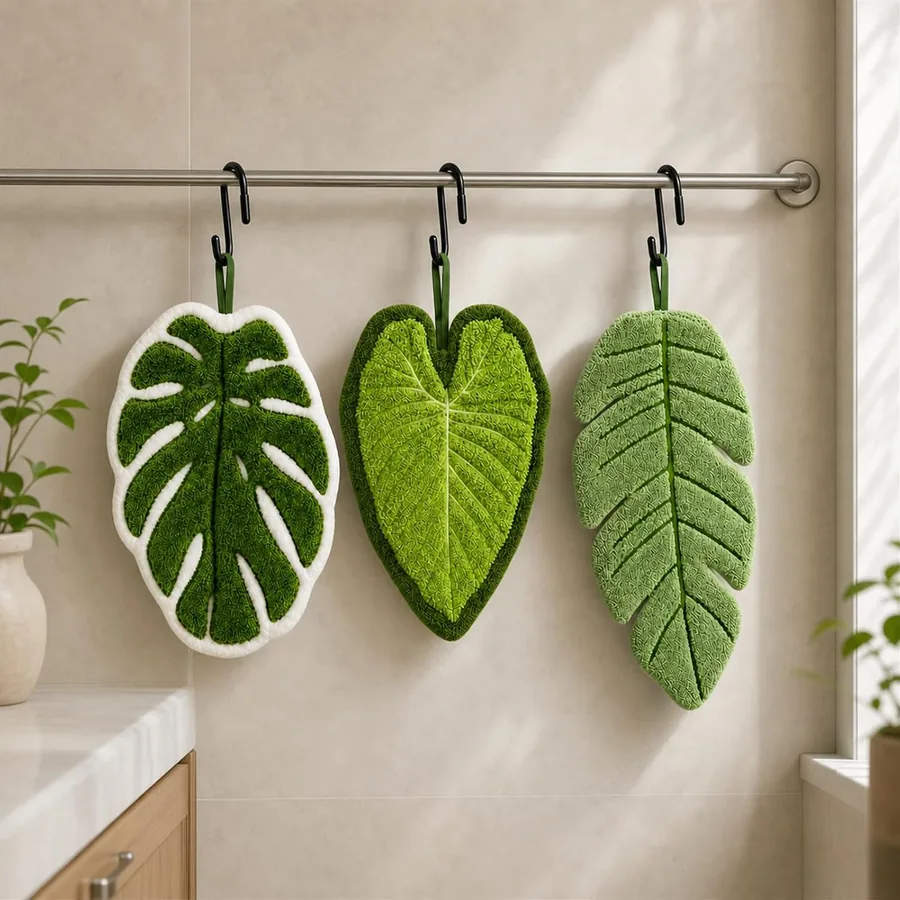Leaf hand towels by Shape & Use