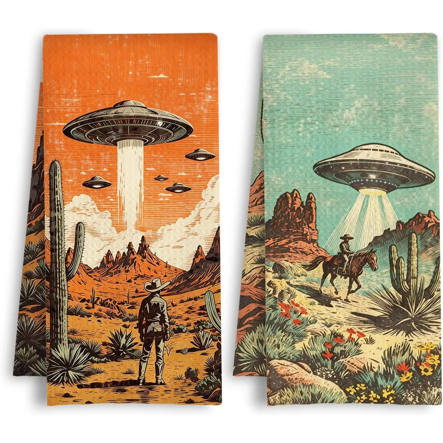 Space cowboy kitchen towels by HSIASHENG