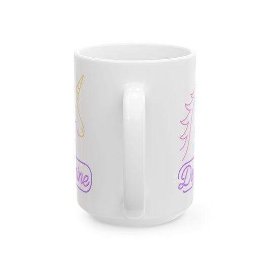 Unicorn Neon Mug White