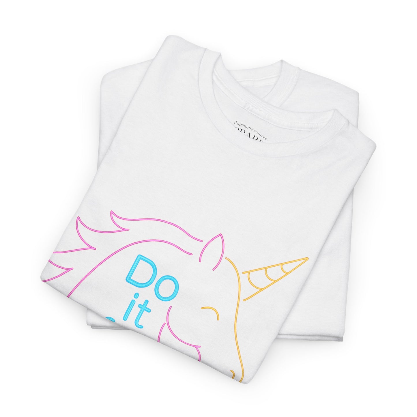 Neon Unicorn Tee - White Unisex Heavy Cotton