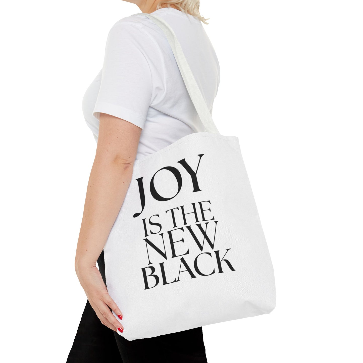 Joy is the new Black Tote Bag, Fun Tote for Music Lovers, Festival Bag, Gift for Dancers, Shopping Bag