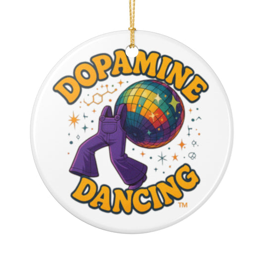 Dopamine Dancing Joyful Ceramic Ornaments for Holiday Cheer, Christmas Tree Decor, Unique Gifts, Festive Home Accents, 2-Sided Print