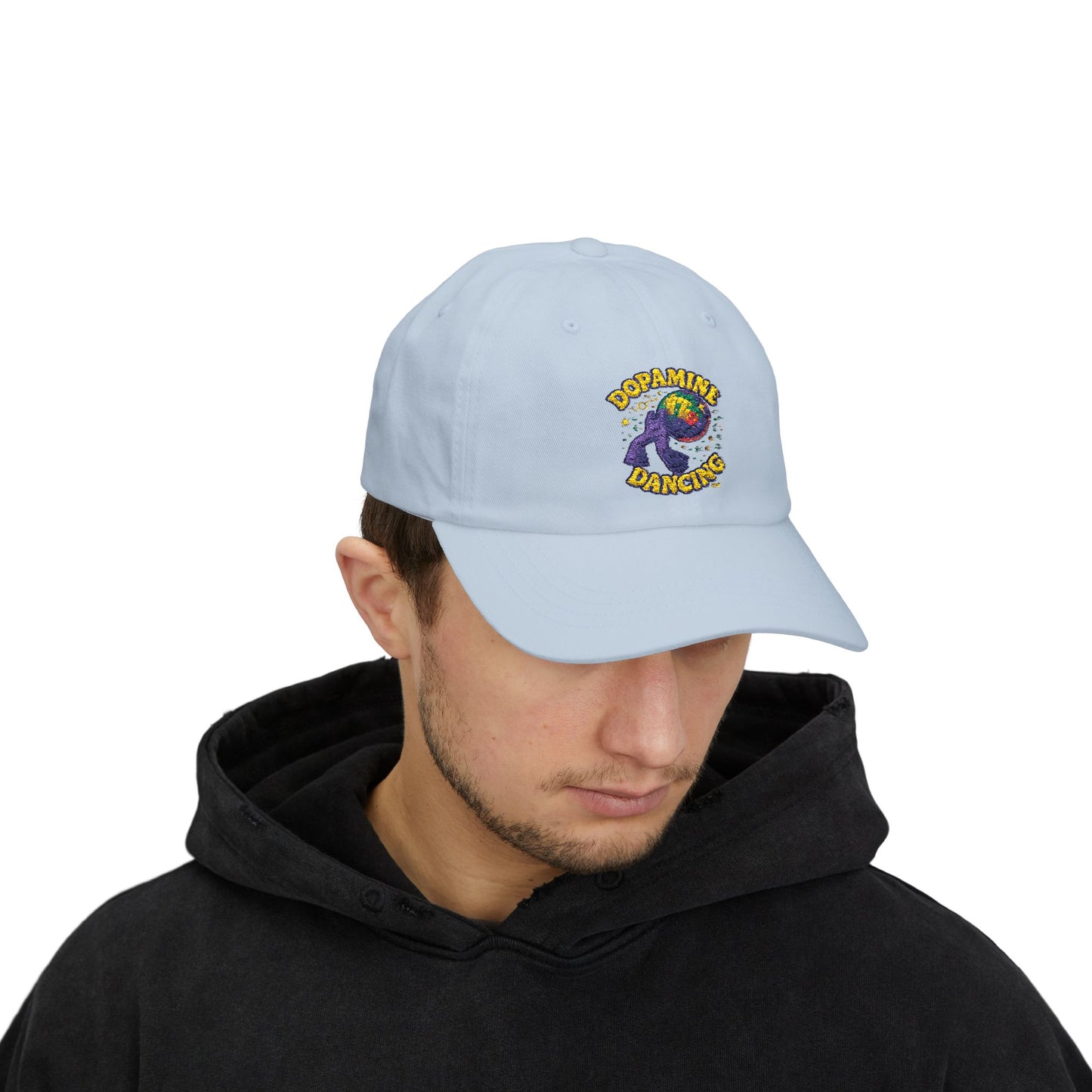 Dopamine Dancing Classic Embroidered Dad Cap - Unisex Casual Hat, Perfect Gift for Father's Day, Stylish Accessory, Everyday Wear, Fun and Unique Design