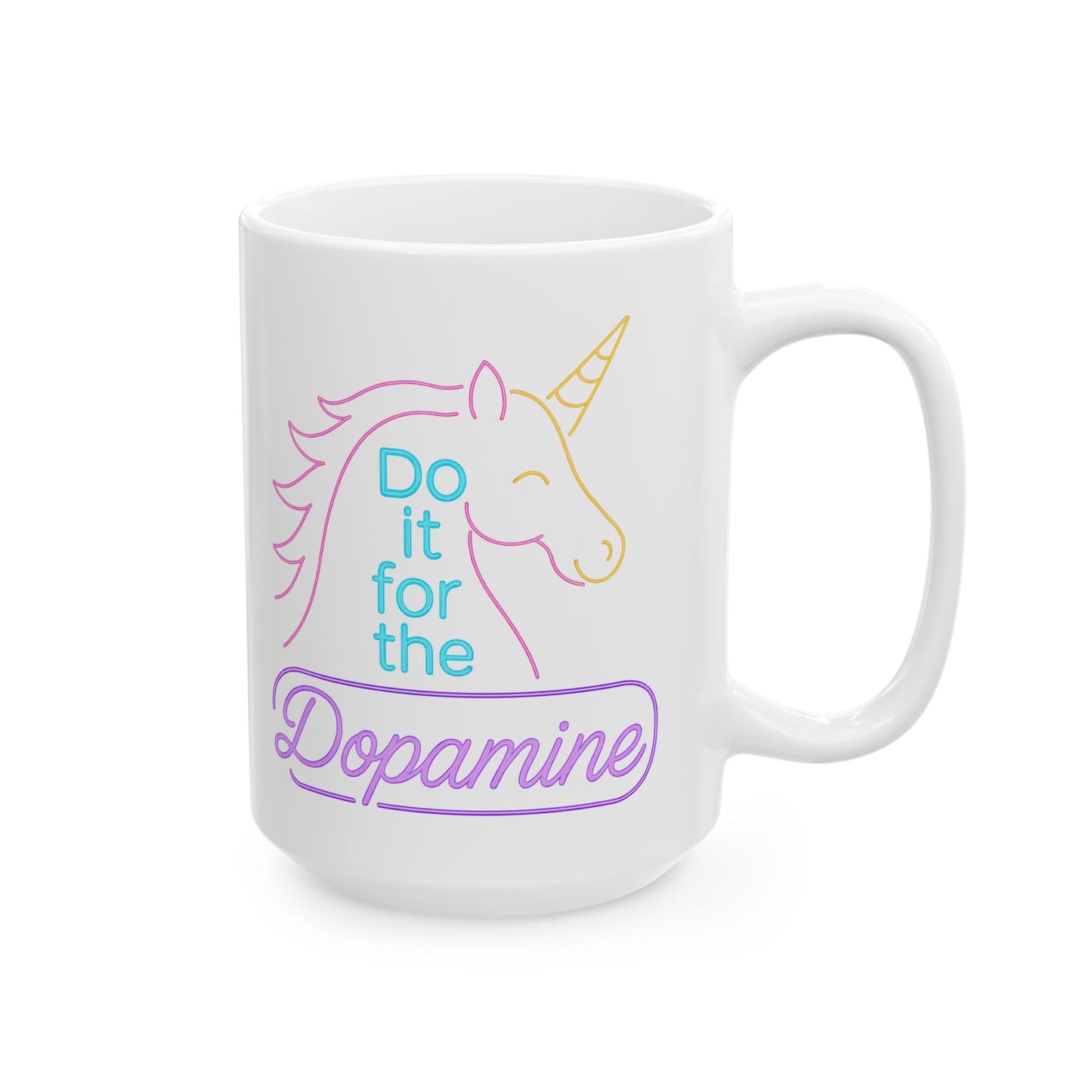 Unicorn Neon Mug White