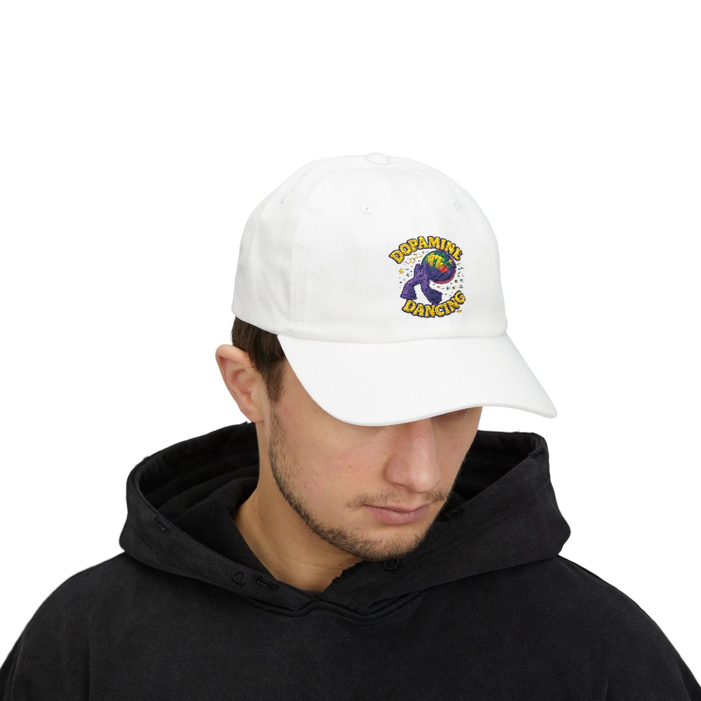 Dopamine Dancing Classic Embroidered Dad Cap - Unisex Casual Hat, Perfect Gift for Father's Day, Stylish Accessory, Everyday Wear, Fun and Unique Design