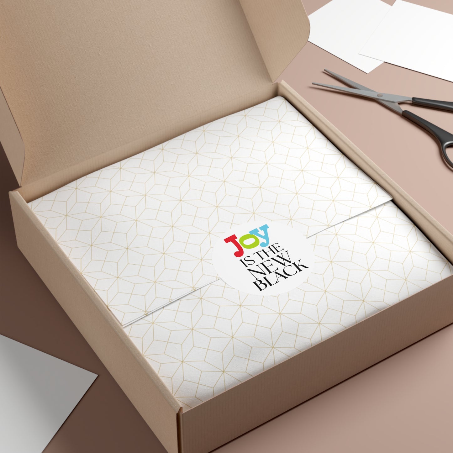 Vinyl Stickers - Joy is the New Black Colorful 3 x 3