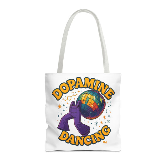 Dopamine Dancing Tote Bag, Fun Tote for Music Lovers, Festival Bag, Gift for Dancers, Colorful Shopping Bag