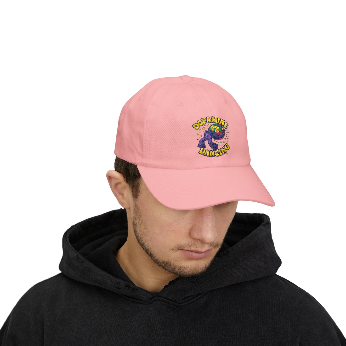 Dopamine Dancing Classic Embroidered Dad Cap - Unisex Casual Hat, Perfect Gift for Father's Day, Stylish Accessory, Everyday Wear, Fun and Unique Design